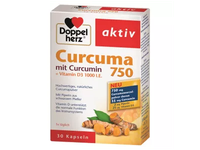 DOPPELHERZ maisto papildas AKTIV CURCUMA 750, 30 kaps.