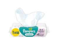 Drėgnos servetėlės PAMPERS SENSITIVE, 52vnt.