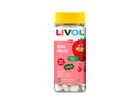 LIVOL Kids Multi braškių skonio kramtomos tabletės, N60