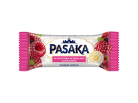 Glaistytas varškės sūrelis PASAKA su avietėmis ir šokolado gabaliukais, 21%, 40 g