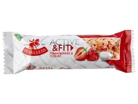 Javainių batonėlis HERKULESS Active&Fit, su braškėmis ir jogurtu, 25 g