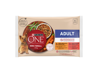 Šlapias ėdalas šunims ONE MINI Adult, višt.darž. ir jaut.darž. 4x85 g