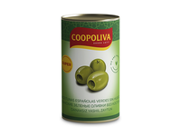 Alyvuogės COOPOLIVA, žalios, be kauliukų, M dydis, 350 g / 150 g
