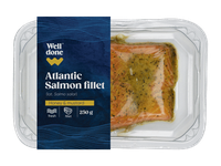 Šviežia atlantinių lašišų filė medaus ir garstyčių marinate, 250 g