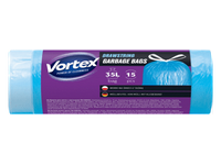 Šiukšlių maišai VORTEX DRAWSTR BLUE, 35 l, 15 vnt., 1 vnt.