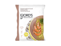 Šaldytos baltakojės blyškiosios krevetės FJORD'S, su galva, su kiautu, nevirtos, 70/80, 750 g