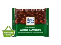 Pieninis šokoladas RITTER SPORT su neskaldytais migdolais, 100 g