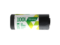 Šiukšlių maišai, SORTEX, 100 l, 35 mk, 70 x 90 cm, juodi, 10 vnt