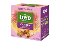 Juodoji arbata LOYD Chai Tea, su cinamonu, imbieru ir kardamonu, 20x1,8g