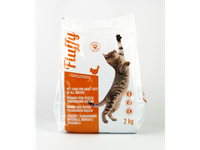 Sausas visavertis pašaras katėms FLUFFY, su paukštiena, 2 kg