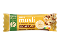 Batonėlis NESTLE MUSLI su pieniniu šokoladu ir bananais, 35 g