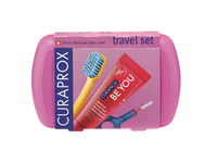 CURAPROX TRAVEL SET, kelioninis rinkinys, rožinis