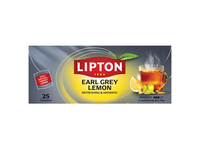 Aromatizuota juodoji arbata LIPTON EARL GREY LEMON su citrinomis, 25 vnt.