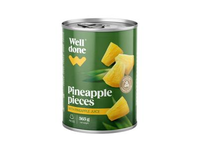 Ananasų gabalėliai sirupe WELL DONE, 340 g