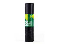 Šiukšlių maišai, SORTEX, 100 l, 35 mk, užrišami, juodi, 10 vnt.