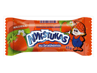 Glaistytas varškės sūrelis NYKŠTUKAS su braškėmis, 23,9% rieb., 45 g