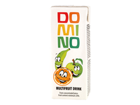 Įvairių vaisių sulčių gėrimas DOMINO, su šiaudeliu, 200 ml