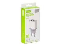 Dvigubas USB-A greitasis įkroviklis D-FRUIT (12W), 1vnt.