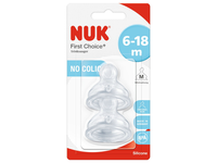 Silikoninis žindukas NUK FIRST CHOICE+ M, 6-18 mėn., 2 vnt.