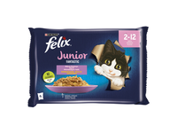 Konservuotas ėdalas katėms FELIX Fantastic Junior, su padažu, 4 x 85 g
