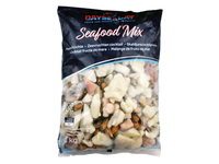 Šaldytas jūros gėrybių mišinys DAYSEADAY, 4 ingredientai, virtas, 20 % glazūra, 1 kg