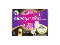 Higieniniai paketai ALWAYS Platinum Extra Secure Night, S5, 8 vnt.