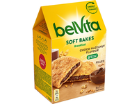 Sausainiai BELVITA su šokolado ir lazdyno riešutų skonio įdaru, 250g