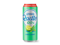Nealkoholinis alaus kokteilis UTENOS RADLER LIME & MINT, 0,5l