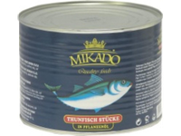 Tunų gabalai aliejuje MIKADO, 1,705 / 1,26 kg