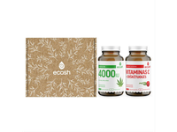 ECOSH, rinkinys, vitaminas D3, 4000TV, 90 kapsulių + vitaminas C su erškėtuogėmis, 90 kapsulių