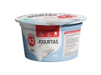 Jogurtas iš A2 pieno, be laktozės, 2,5 % rieb., 180 g