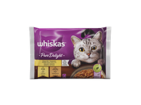 Konserv. kačių ėdalas WHISKAS PURE DELIGHT su vištiena,4x85g, 340 g