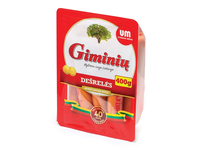 Virtos giminių dešrelės UTENOS MĖSA, aukščiausia rūšis, 400 g