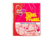 Vaisiniai kramtomieji saldainiai TUTTI FRUTTI HEARTS, 15g