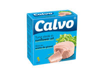 Nesmulkinti tunai saulėgrąžų aliejuje CALVO, 160 g
