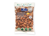 Karamelizuoti migdolai su medumi ALVO, 150 g
