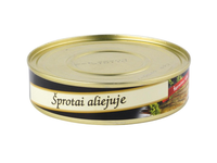 Rūkyti šprotai  EO Riga, aliejuje, 160 g