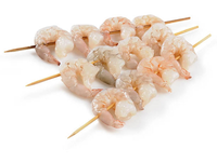 Šaldytos baltakojės blyškiosios krevetės,ant iešmelio,nevirtos,lukštentos, 51-60, 20% glazūra, 1kg