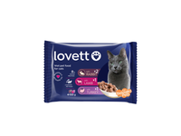 Konservuotas kačių ėdalas LOVETT su įvairių rušių mėsa, 400 g