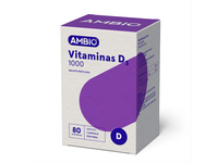 AMBIO VITAMINAS D3 1000IU, 80 minkštųjų kapsulių