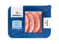 Kiaulienos nugarinės pjausniai be kaulo ir su riebalu BIOVELA, 320g