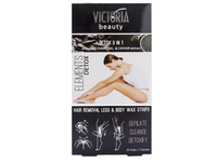 Victoria Beauty depiliacinės vaško juostelės kojoms ir kūnui su anglimi, jautriai odai, 20vnt