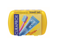CURAPROX TRAVEL SET, kelioninis rinkinys, geltonas