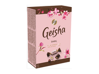 Juodojo šokolado saldainiai GEISHA su lazdynų riešutų įdaru, 150 g