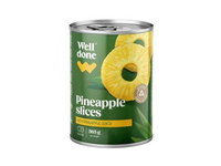 Ananasų griežinėliai sirupe WELL DONE, 340 g