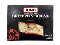Šaldytos krevetės Butterfly, džiūvesėliuose, su uodega, 26/30, 1 kg