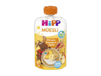 Ekol. ob., persikų, bananų tyrelė HIPP su jogurtu, 12+ mėn., 120 ml