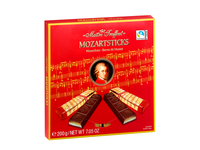 Šokoladiniai saldainiai MAITRE TRUFFOUT, Mozartsticks, su marcipanu ir pistacijų kremu, 200 g