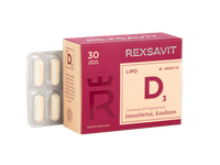 REXSAVIT liposominis vitaminas D3 4000 IU, kietosios kapsulės N30