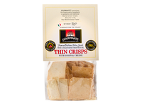 Krekeriai Thin Crisps GOURMANTE, su svogūnais ir sūriu, 150 g